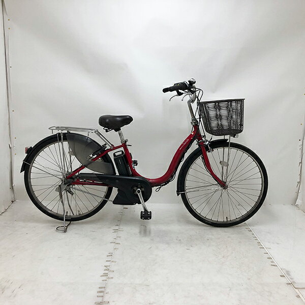 ◇◆◇◆◇ 商 品 情 報 ◇◆◇◆◇ 【外観ランク】　Bランク 【リユース・中古】　電動アシスト自転車 【メーカー】　YAMAHA 【タイヤ】　26インチ 【ギア】　　内装3段 【カラー】　レッド系 LEDバッテリーライト ローラーブレーキ ステンレスリム アルミフレーム 最新基準モーター搭載 キャリアクラス27 サークル錠付き(スペアキー：無し) バッテリー・充電器付き 6.2Ahバッテリー搭載(実力容量：80-71％) ソーラーオートテール　作動未確認 安全性に問題のあるパーツは全て交換済み！ 【！注意事項！】 リユース商品の為、装備、スペックが純正と異なる場合がございます。 パーツ交換時に別メーカーのパーツが付いている場合がございます。 説明書の付属は御座いません。 画像に写りきれない使用・保管に伴う小傷や線傷がある場合がございます。 店舗と在庫共有している場合が御座いますので、品切れの際はキャンセル扱いとなります。