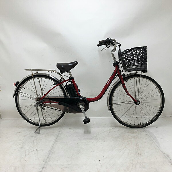 ◇◆◇◆◇ 商 品 情 報 ◇◆◇◆◇ 【外観ランク】　Bランク 【リユース・中古】　電動アシスト自転車 【メーカー】　パナソニック 【タイヤ】　　26インチ 【ギア】　　　内装3段 【カラー】　　レッド系 LEDバッテリーライト ローラーブレーキ ステンレスリム 最新基準モーター搭載 キャリアクラス27 サークル錠付き(スペアキー：無し) バッテリー・充電器付き 12Ahバッテリー搭載(実力容量：90-81％) ソーラーオートテール　作動未確認 安全性に問題のあるパーツは全て交換済み！ 【！注意事項！】 リユース商品の為、装備、スペックが純正と異なる場合がございます。 パーツ交換時に別メーカーのパーツが付いている場合がございます。 説明書の付属は御座いません。 画像に写りきれない使用・保管に伴う小傷や線傷がある場合がございます。 店舗と在庫共有している場合が御座いますので、品切れの際はキャンセル扱いとなります。