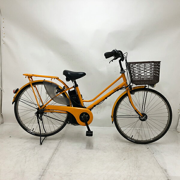 ◇◆◇◆◇ 商 品 情 報 ◇◆◇◆◇ 【外観ランク】　Bランク 【リユース・中古】　電動アシスト自転車 【メーカー】　パナソニック 【タイヤ】　　26インチ 【ギア】　　　内装3段 【カラー】　　オレンジ系 LEDバッテリーライト ローラーブレーキ ステンレスリム 最新基準モーター搭載 キャリアクラス27 サークル錠付き(スペアキー：無し) バッテリー・充電器付き 8.9Ahバッテリー搭載(実力容量：90-81％) ソーラーオートテール　作動未確認 安全性に問題のあるパーツは全て交換済み！ 【！注意事項！】 リユース商品の為、装備、スペックが純正と異なる場合がございます。 パーツ交換時に別メーカーのパーツが付いている場合がございます。 説明書の付属は御座いません。 画像に写りきれない使用・保管に伴う小傷や線傷がある場合がございます。 店舗と在庫共有している場合が御座いますので、品切れの際はキャンセル扱いとなります。