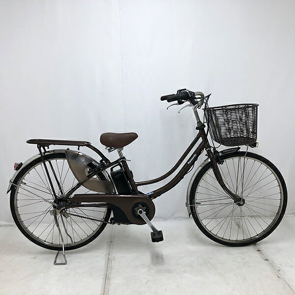 ◇◆◇◆◇ 商 品 情 報 ◇◆◇◆◇ 【外観ランク】　Bランク 【リユース・中古】　電動アシスト自転車 【メーカー】　パナソニック 【タイヤ】　　26インチ 【ギア】　　　内装3段 【カラー】　　ブラウン系 LEDバッテリーライト ローラーブレーキ ステンレスリム 最新基準モーター搭載 キャリアクラス27 サークル錠付き(スペアキー：無し) バッテリー・新品充電器付き 8Ahバッテリー搭載(実力容量：90-81％) ソーラーオートテール　作動未確認 安全性に問題のあるパーツは全て交換済み！ 【！注意事項！】 リユース商品の為、装備、スペックが純正と異なる場合がございます。 パーツ交換時に別メーカーのパーツが付いている場合がございます。 説明書の付属は御座いません。 画像に写りきれない使用・保管に伴う小傷や線傷がある場合がございます。 店舗と在庫共有している場合が御座いますので、品切れの際はキャンセル扱いとなります。