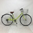 【クーポン対象★7/18(金)12:00~7/31(木)23:59まで】中古 自転車 激安 軽快車 国内メーカー maruishi Fresh town 27インチ 外装6段 整備士点検済み