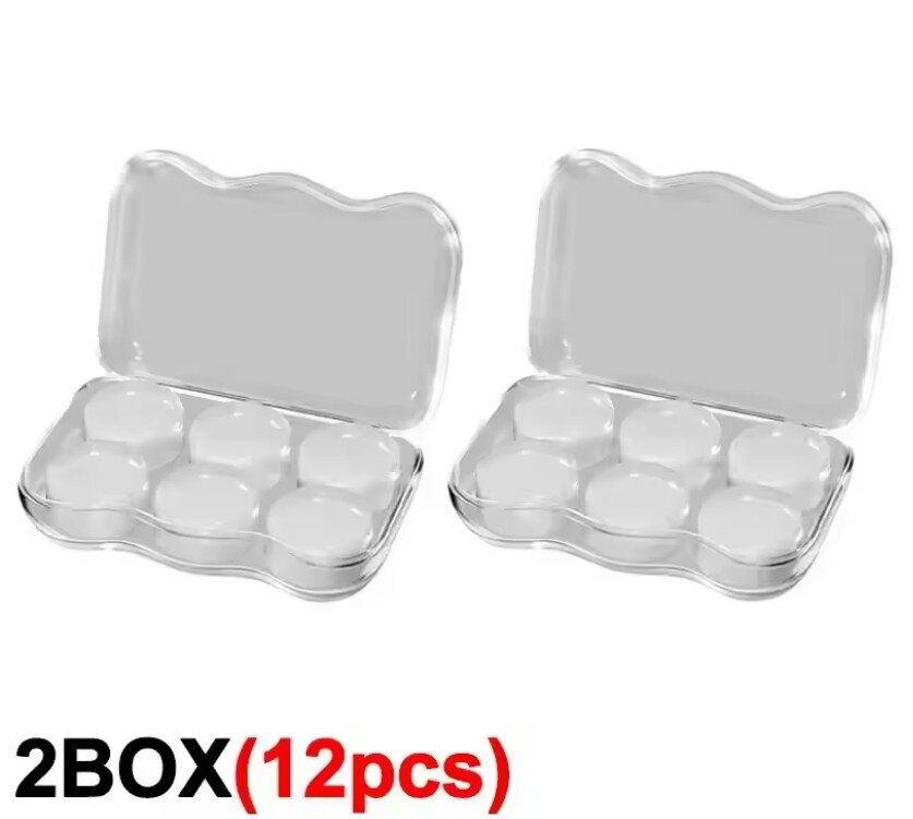 【シリコン耳栓12個(6ペア)セット】耳が痛くならない耳栓 遮音 再利用可能 睡眠用 いびき対策 送料無料 うるさい場所で集中したい方におすすめ 耳の中に入れない耳栓 いたくならない睡眠用シリコン耳栓 ヘッドホン以外の騒音対策 生産性向上 試験勉強 通勤通学