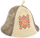 エデンウクライナウールサウナハットウクライナ刺繍-レッド/Eden Ukraine Wool Sauna Hat【サウナ愛好家(通称サウナー)に人気のサウナハット】