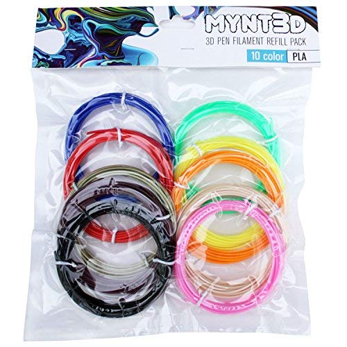 MYNT3D PLA 3Dペンフィラメント詰め替えパック（10色各3m）/MYNT3D PLA 3D Pen Filament Refill Pack (10 Color, 3m Each)/送料無料
