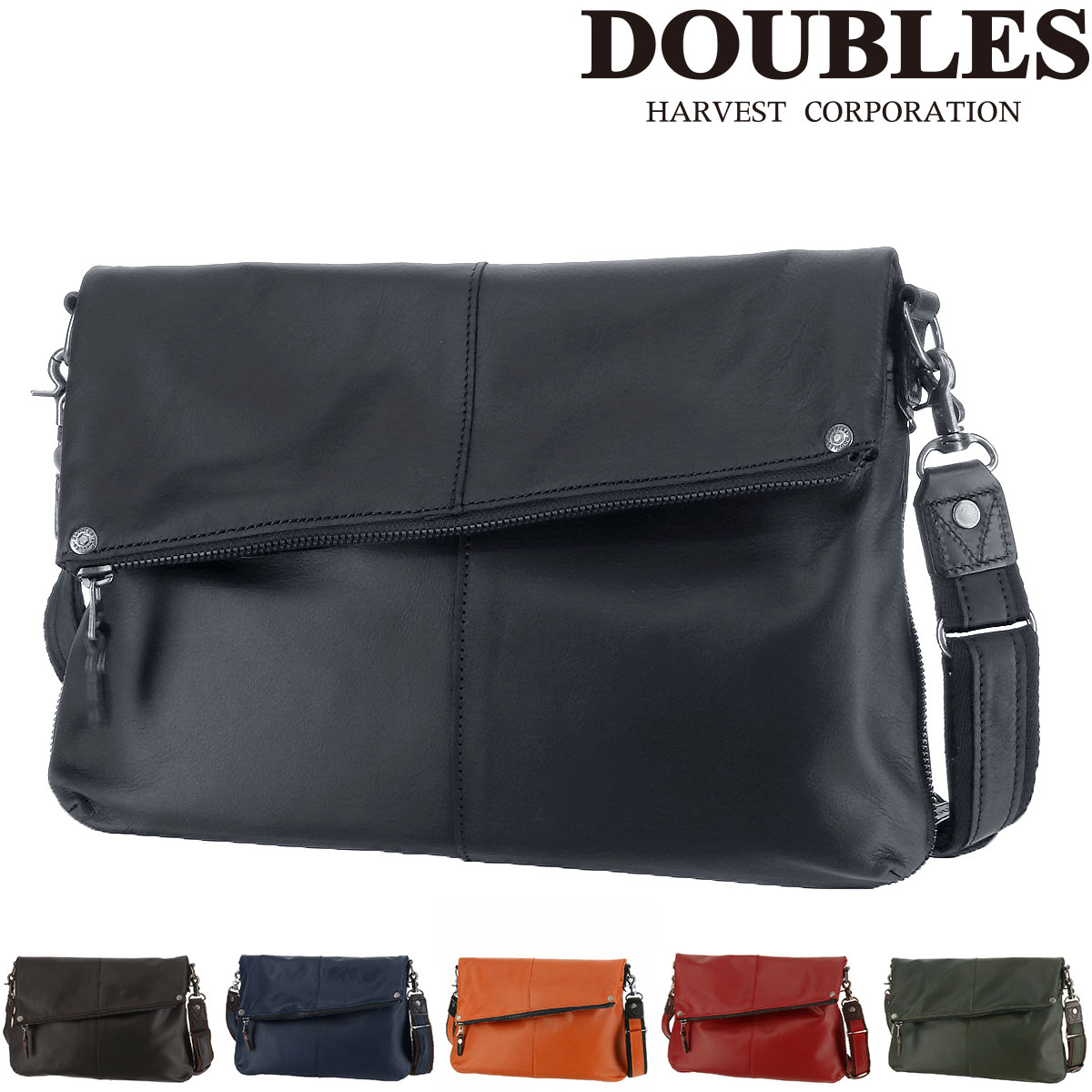 楽天NewbagWakamatsu バッグ 財布 小物【5/18限定 最大P14倍】 ダブルス DOUBLES ショルダーバッグ vlr1656 ブラック ダークブラウン ネイビー キャメル レッド グリーン 牛革 本革 メンズ レディース ポイント10倍 送料無料 誕生日プレゼント ギフト プレゼント ラッピング無料 父の日