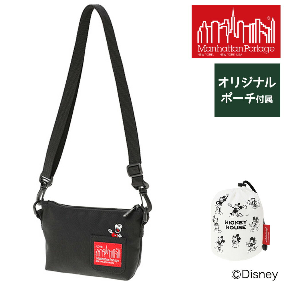 【2/15限定 最大P13倍】 マンハッタンポーテージ ショルダーバッグ ナイロン ポーチショルダー ミッキー Manhattan Portage MP7020MIC23 ミニクラッチ ブラック メンズ レディース キッズ 送料無料 誕生日プレゼント ギフト ラッピング無料 ウォーキング nwar