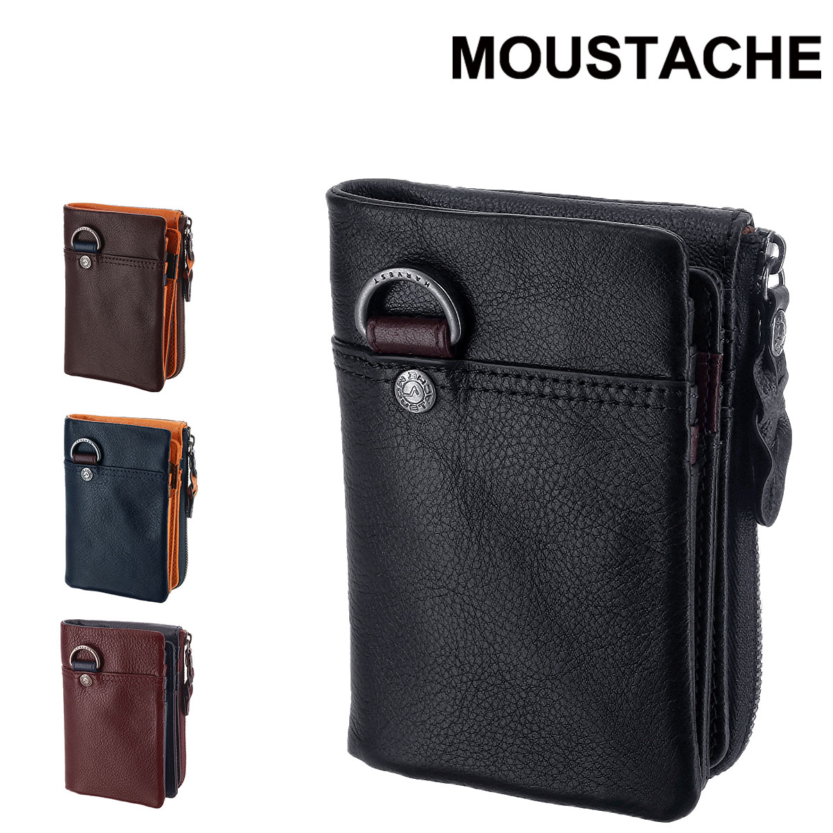 ムスタッシュMOUSTACHE二つ折り財布折財布pph4115メンズレディースポイント10倍送料無料誕生日プレゼントギフトプレゼントラッピング無料父の日のポイント対象リンク