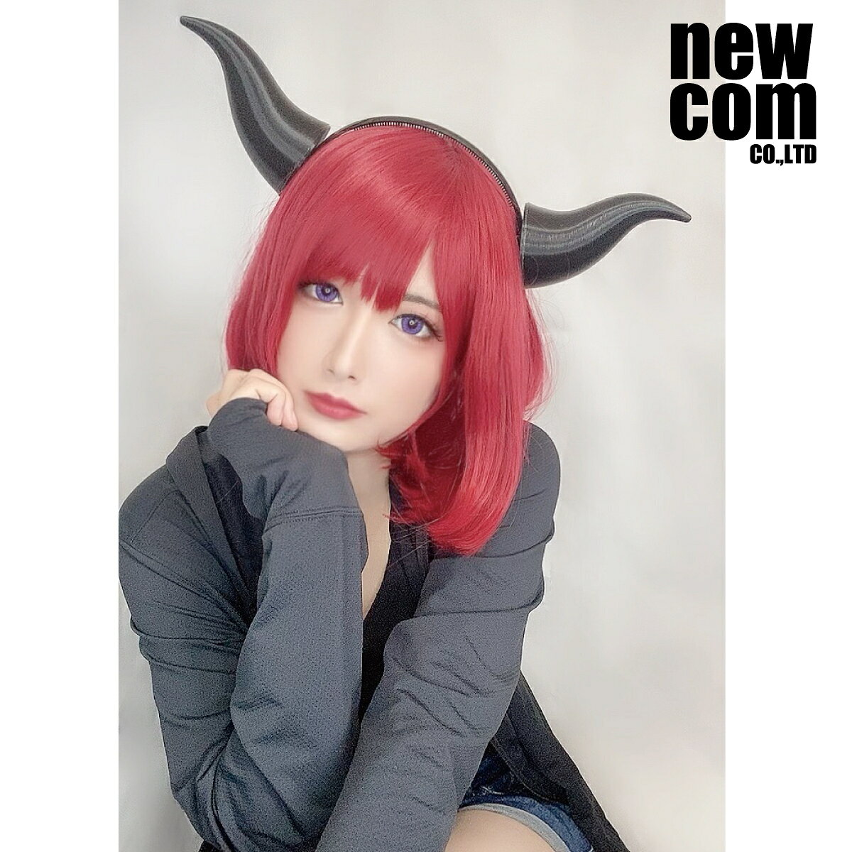 株式会社ニューコム 楽天市場店のnewcom 悪魔の角 10型 ツノ カチューシャ コスプレハロウィン 創作コスプレ｜アングル2