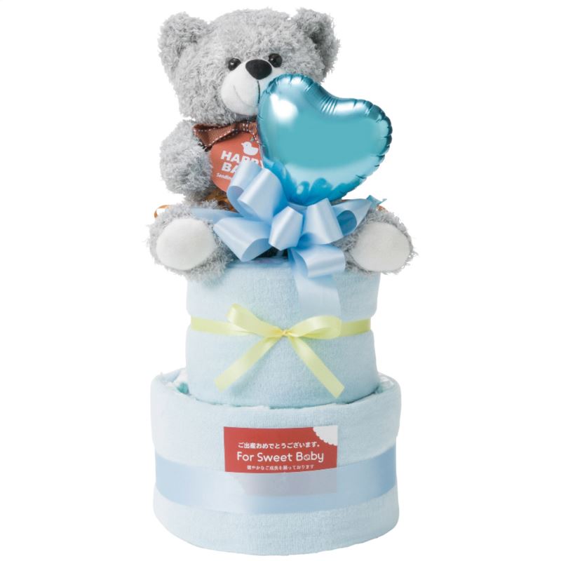 【まとめ買い5セット】アークフラワースタジオ おむつケーキ2段 男の子 日本製 赤ちゃん用品 内祝い 出産内祝い 出産祝い 景品 結婚内祝い 引き出物 クーポン配布中