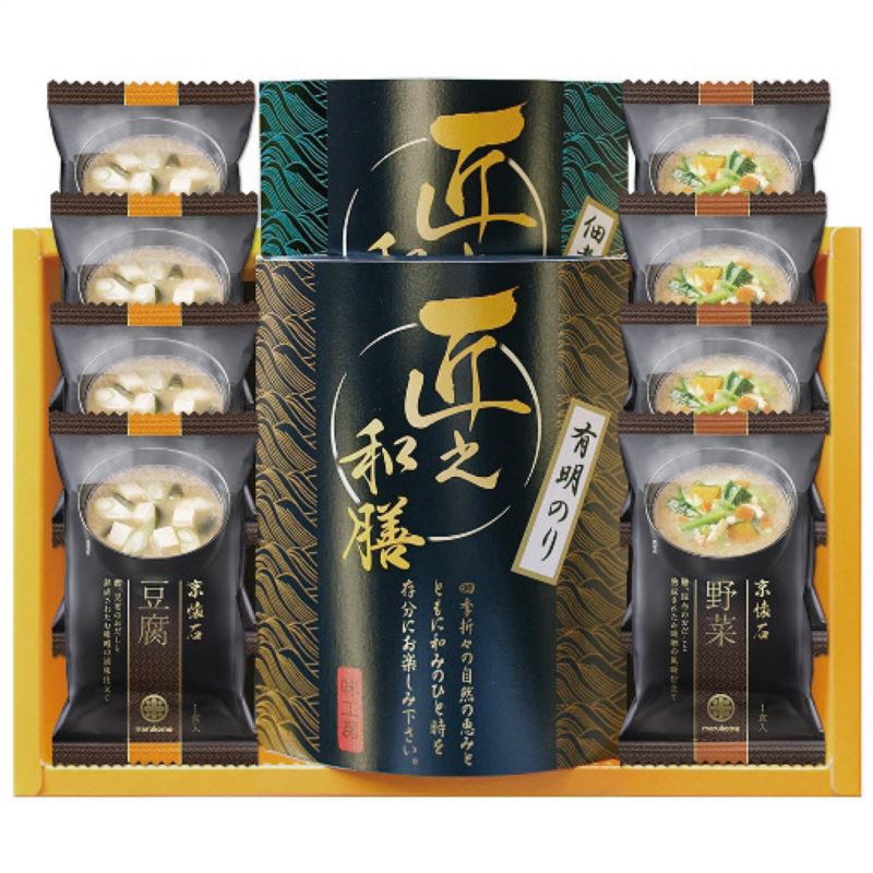 【まとめ買い5セット】三盛物産 フリーズドライのおみそ汁と有明のり・佃煮詰合せ NMS-30B 日本製 和惣菜 内祝い 結婚内祝い 出産内祝い 景品 結婚祝い 引き出物 香典返し クーポン配布中