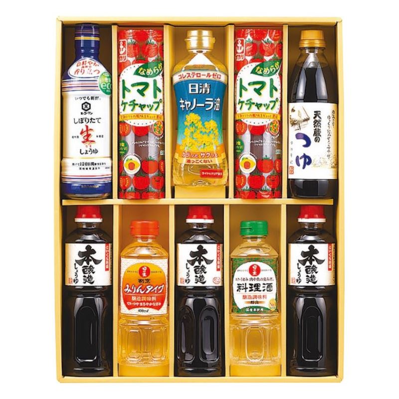 【まとめ買い5セット】丸康 キッコーマン&調味料バラエティセット KSM-70N 日本製 醤油・調味料 内祝い 結婚内祝い 出産内祝い 景品 引き出物 香典返し クーポン配布中