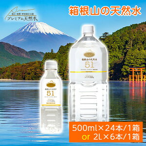 箱根山の天然水51 極上プレミアム天然水 ミネラルウォーター 2L 500ml 飲む温泉水 炭酸水素イオン 防災グッズ 災害対策 地震対策 避難生活 非常用 国内天然水 断水対策 支援物資 備蓄用 日本製 ウイルス対策 ストック