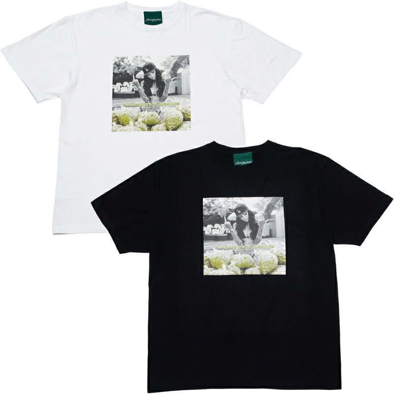 Tシャツ"SMOKE LADY 2"M-3XLブラック、ホワイトモデル着用サイズ：173cm/XL