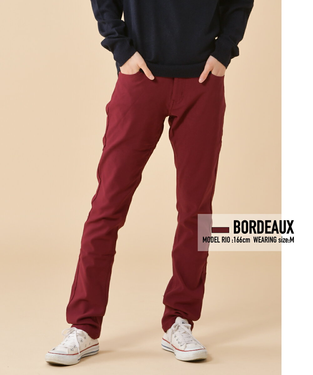楽天市場】裏起毛 パンツ メンズ（カラーワインレッド）の通販