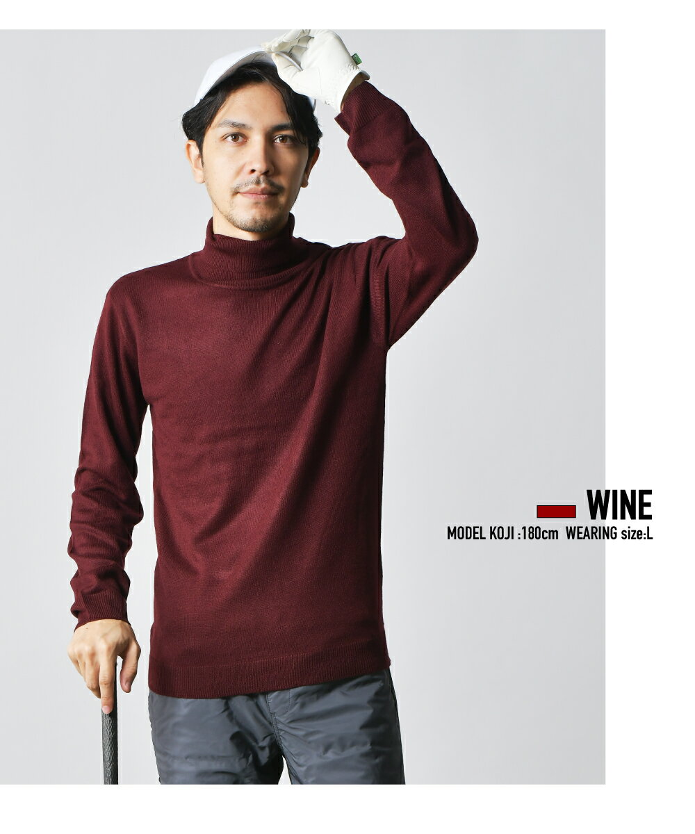 楽天市場】ゴルフウェア メンズ（カラーワインレッド）（セーター