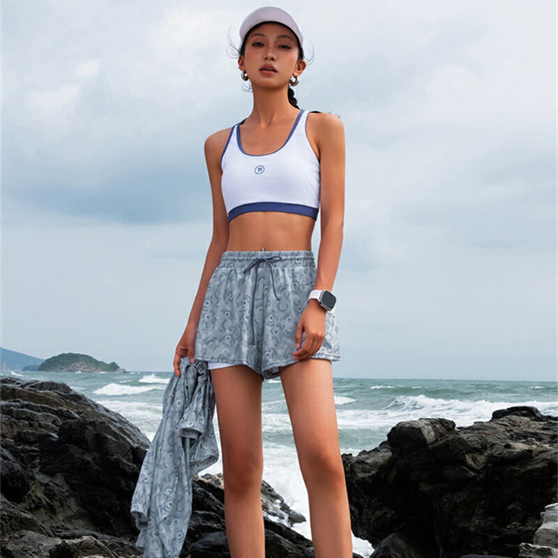 水着 レディース 大きいサイズ 3点セット セパレート 婦人 オトナ女子 海 プール ビーチ マリンスポーツ スパ水着 ハーフトップ 長袖 フード付き メッシュ 日焼け対策 露出控えめ スポーツ水着 パーカー