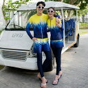 メンズ レディース 水着 スプリット 長袖 ズボン セット カップル 親子 おしゃれ ママ水着 パパ水着 大人 学生 露出控えめ ショートパンツ スポーツ 体型...