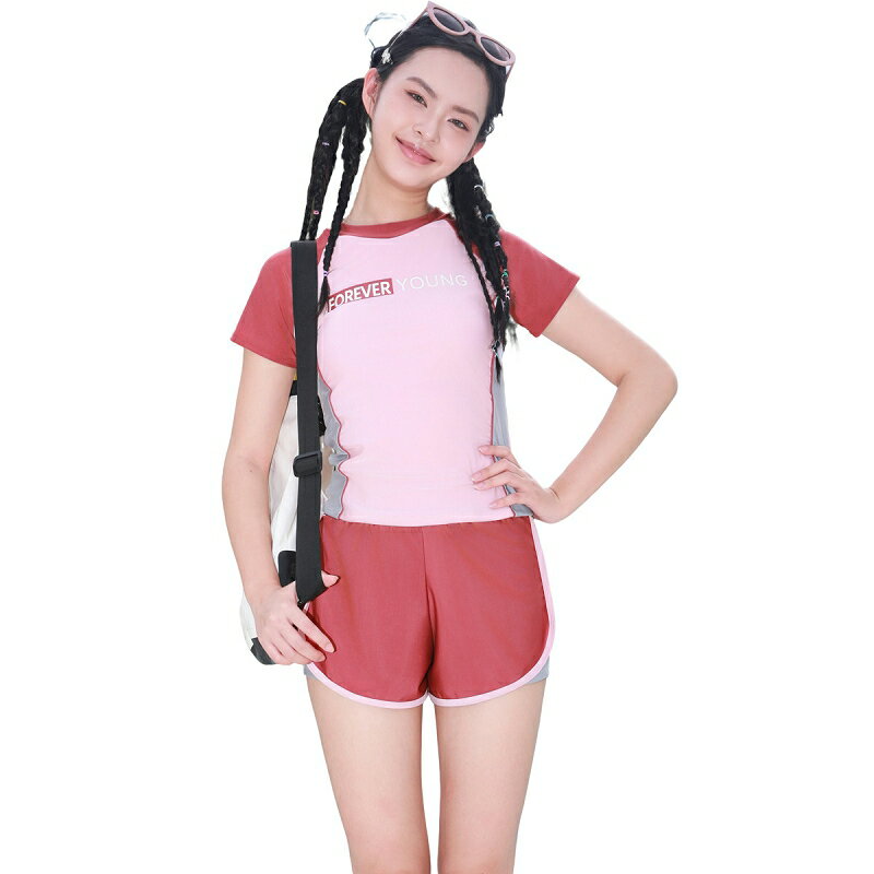 水着 レディース セパレート セット 2点セット 半袖 体型カバー 学生 大人 女子 ママ水着 夏 海 プール リゾート シンプル 無地 スイムウェア お腹 隠れる 女性用 スポーツ ボクサーパンツ ショートパンツ M-XL