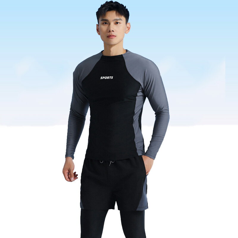 水着 メンズ トレーニング 大人用 スプリット ラージサイズ 水泳パンツ 日焼け防止 ビーチ メンズ水着 学生 大人 上下セット シンプル 無地 スポーツ水着 水泳 夏 海 プール リゾート 露出控えめ Tシャツ 大きいサイズ サーフィン マリンスポーツ