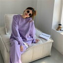 レディース トップス 長袖 セットアップ 大きいサイズ 春秋 韓国風 ルーズ スウェット ズボン 2 点セット 凹凸文字 新商品 体型カバー お腹カバー カジュ...