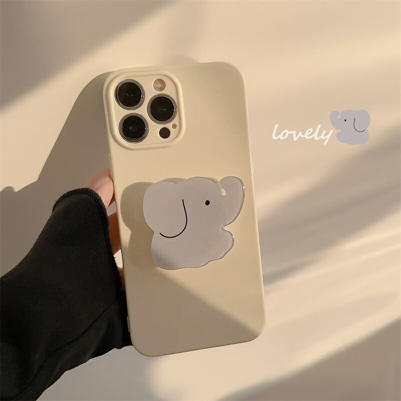 iPhone15 ケース iPhone14 ケース かわいい iPhone 15Pro/Plus/promax ケース iPhone13 ケース iPhone12mini iPhone 13 pro/promax スマホケース iPhoneケース 携帯ケース 携帯カバー 電話ケース スマホカバー ベージュ 象 スタンド 韓国 ソフト