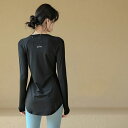 ヨガウェア トップス レディース 大きいサイズ ゆったりフィット ラウンドネック ロングTシャツ 指穴 チュニック丈 ぽっちゃり きれいめ スポーツウェア トレーニング ランニング フィットネス ジム ダンス シンプル 無地