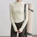 レディース ヨガウェア スタンドカラー ハーフジップ 長袖 スポーツトップス ランニング トレーニング 速乾 フィットネスウェア おしゃれ カジュアル スポーテ...