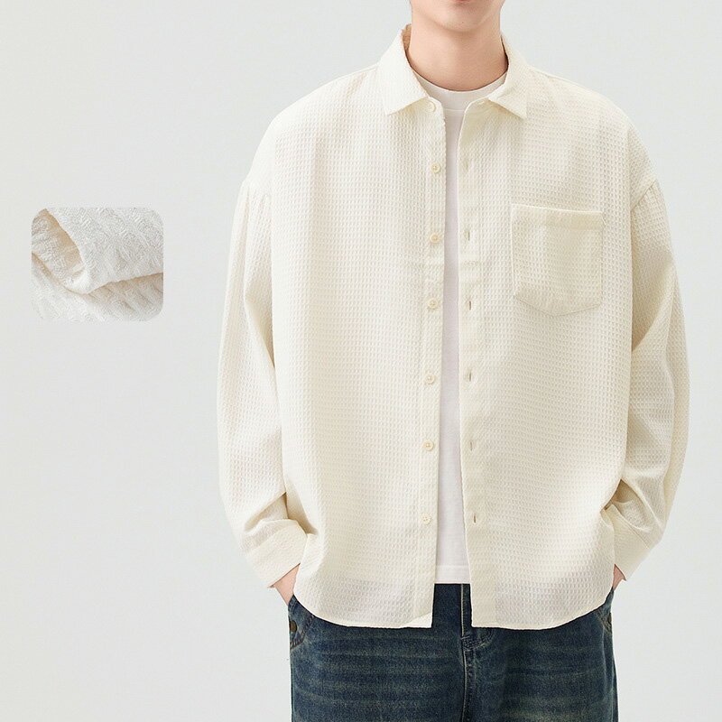 長袖 シャツ メンズ シャツ 無地 シンプル おしゃれ カジュアル ゆったり きれいめ ストリート モード..