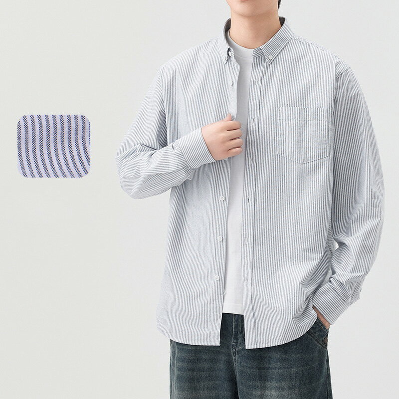 長袖 シャツ メンズ シャツ ストライプ シンプル おしゃれ カジュアル ゆったり きれいめ ストリート ..
