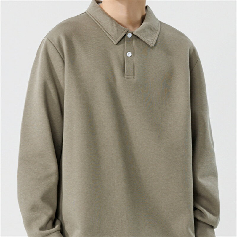 長袖 ポロシャツ メンズ 無地 シンプル おしゃれ カジュアル ゆったり きれいめ 韓国系 ストリート モ..