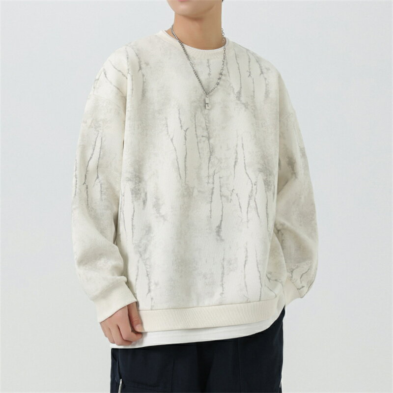 メンズ スウェット トレーナー 長袖 プルオーバー クルーネック 丸首 グラデーション染め デザイン ゆ..