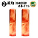 【送料無料】【個人印鑑】個人2本セット　琥珀（琥珀樹脂）[寸胴10.5mm/寸胴12.0mm]実印・銀行印・認印/仕事/就職祝い/印鑑セット/はんこdeハンコ