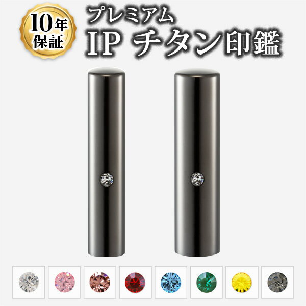 【送料無料】【個人印鑑】個人2本セット[10.5+13.5mm]IPチタン ミラーブラック【専用印鑑ケース付】実..