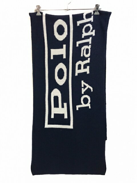 ラルフローレン マフラー（メンズ） Polo Ralph Lauren Polo Label Scarf (NAVY) ポロラルフローレン スカーフ マフラー ロゴ 紺 PC0254-433 【新古品・未使用】