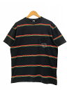 OZ製 80s STUSSY Border Pocket S/S Tee 黒 M OLD STUSSY オールドステューシー 半袖Tシャツ ポケT ボーダー ラスタカラー 黒タグ オーストラリア製 【中古品】