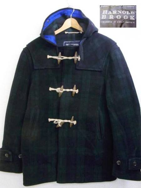 HARNOLD BROOK チェック ダッフルコート 緑 40 アーノルドブルック 【中古】