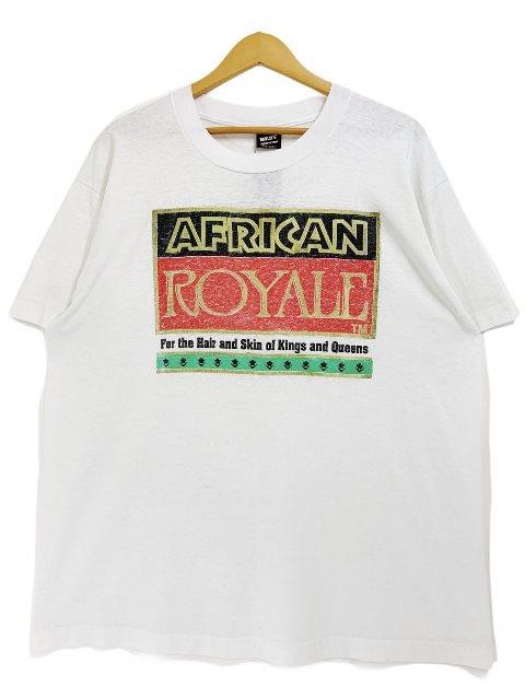 USA製 90s AFRICAN ROYALE S/S Tee 白 XL アフリカンロイヤル 半袖 Tシャツ プリント シャンプー 企業..