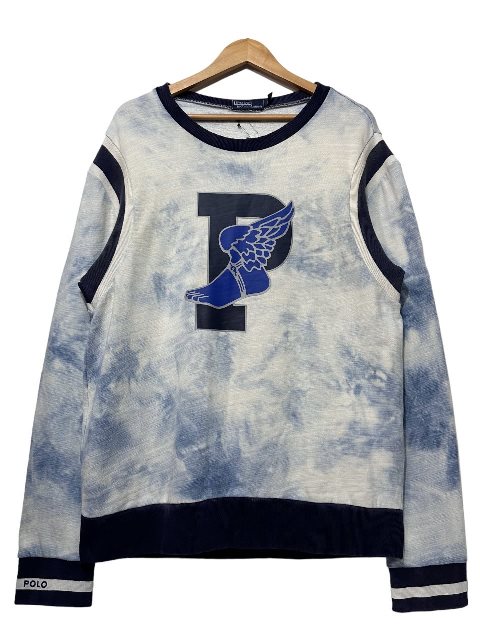 Polo Ralph Lauren 1992 Indigo Stadium P-wing Crewneck Sweat 紺 L ポロラルフローレン インディゴ スタジアム スウェット 【中古】