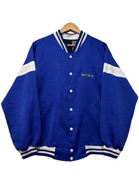 90s SONY Jersey Varsity Jacket  XL \j[ o[VeBWPbg X^W W[Wf ƕ u[ Ò yÁz