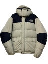 90s THE NORTH FACE Baffin Jacket クリーム黒 L ノースフェイス バフィンジャケット ダウンジャケット ロゴ 刺繍 生成り 古着 【中古】