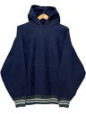 USA製 90s Champion R/W Rib Line Sweat Hoodie 紺緑 L 刺繍タグ チャンピオン リバースウィーブ パーカー リブライン...