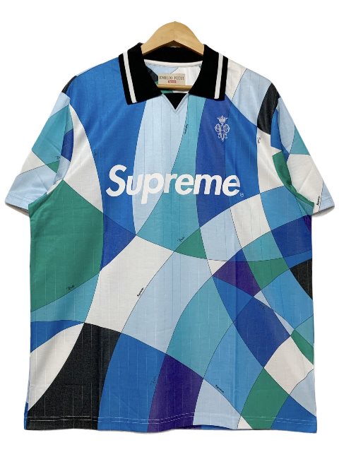 21SS SUPREME × Emilio Pucci Soccer Jersey 青 L シュプリーム エミリオプッチ サッカー ジャージ ユニフォーム ブルー BLUE 2021春夏 【新古品・未使用】