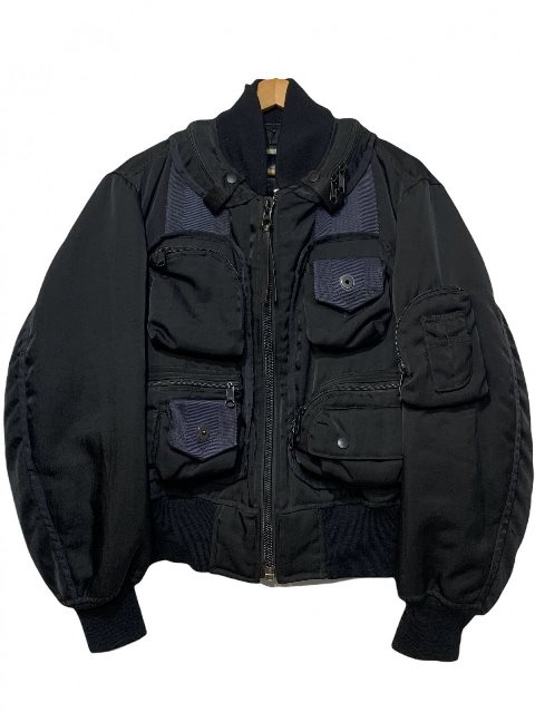 96AW ISSEY MIYAKE MEN Parachute Cargo Bomber Jacket 黒 M 90s イッセイミヤケ ボンバージャケット MA...