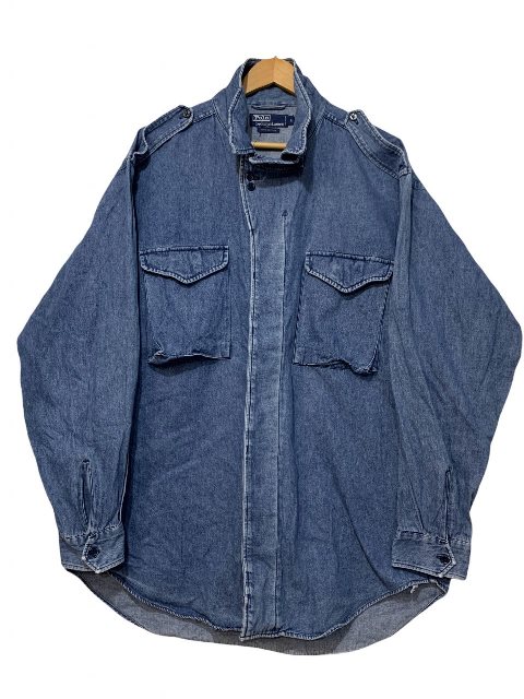 90s Polo Ralph Lauren M-1943 Type Denim Shirt 青 L