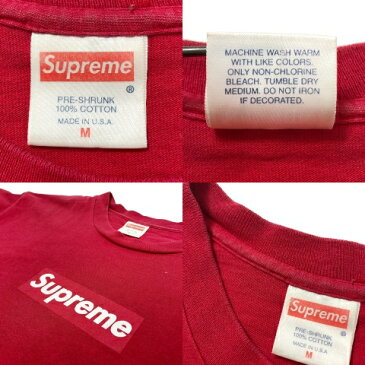 00s SUPREME Box Logo S/S Tee (RED) M シュプリーム ボックスロゴ 半袖Tシャツ 赤 初期 つるタグ 【中古】