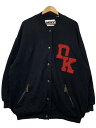 90s DKNY JEANS Sweat Varsity Jacket 黒 M ダナキャラン ジーンズ スウェット スタジャン バーシティジャケット ブラック 古着 【中古】