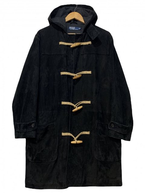 90s Polo Ralph Lauren Sheepskin Suede Duffel Coat  M |t[ _btR[g V[vXL XG[h ubN Ò yÁz