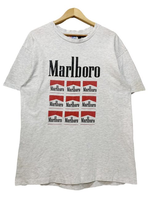 USA製 90s Marlboro Print S/S Tee 白 L 90s マルボロ 半袖 Tシャツ プリント 企業T 企業物 ホワイト 古着 