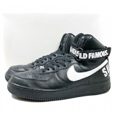 14年製 SUPREME × NIKE AIR FORCE 1 HIGH SP 黒白 US10/28.0 シュプリーム ナイキ エアフォース1 スペシャル 698696-010 【中古】