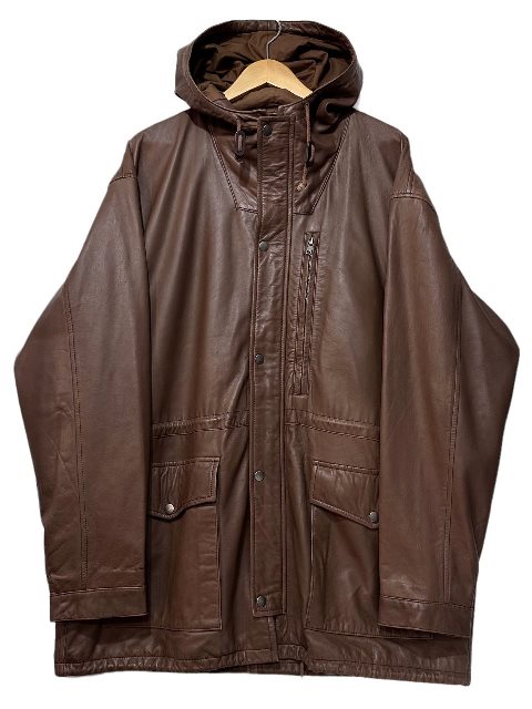 90s Polo Ralph Lauren Leather Mountain Parka  L |t[ U[WPbg }Eep[J[ R[g uE Ò yÁz